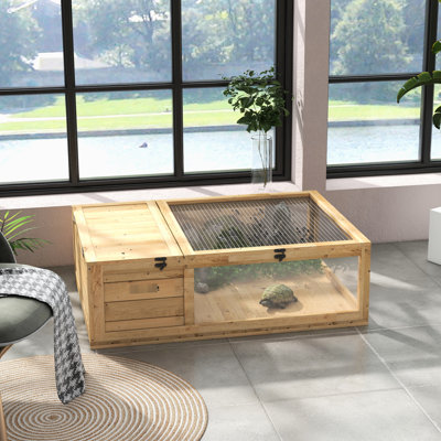 Yellow Wooden Reptile Run By - Ideal For Turtles, Lizards And Geckos To Roam Habitat House Geckos, Turtles. 2, Safe, With Viewing Panels