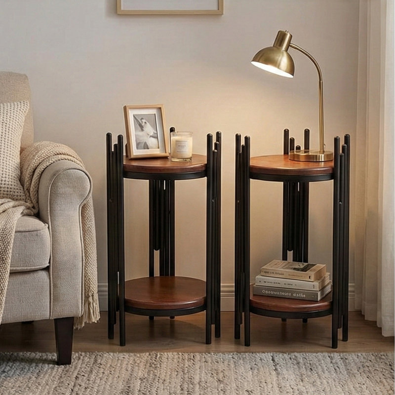 Azaela End Table, 23.62" H x 11.81" W x 11.81" D, Black
