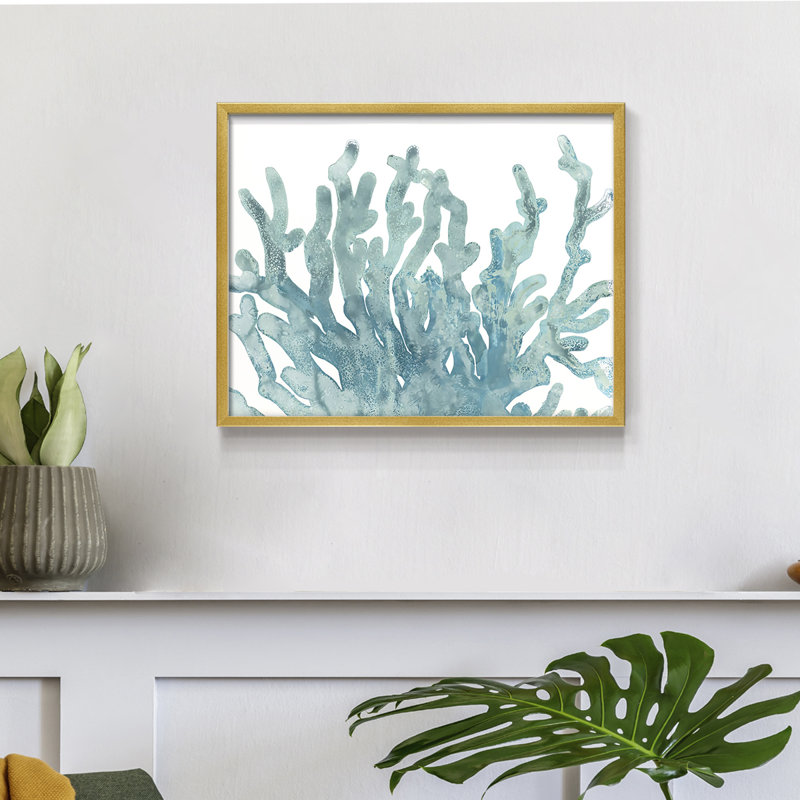 Blue Macro Coral III - Reproduction encadrée - Restickable