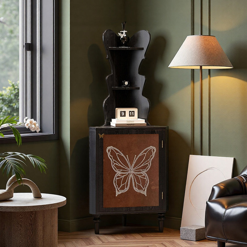 Armoire d'angle multifonctionnelle dans le salon, Noir
