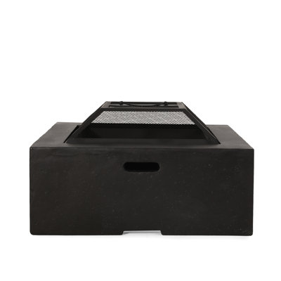 29" Square Fire Pit With Wood Burning - Dark Gray Magnesium Oxide, Outdoor Amusement Spot, 29.31 In. D X W 16.83 H, 52.66 Lb Made Of Oxide Gathering Essential, In.,