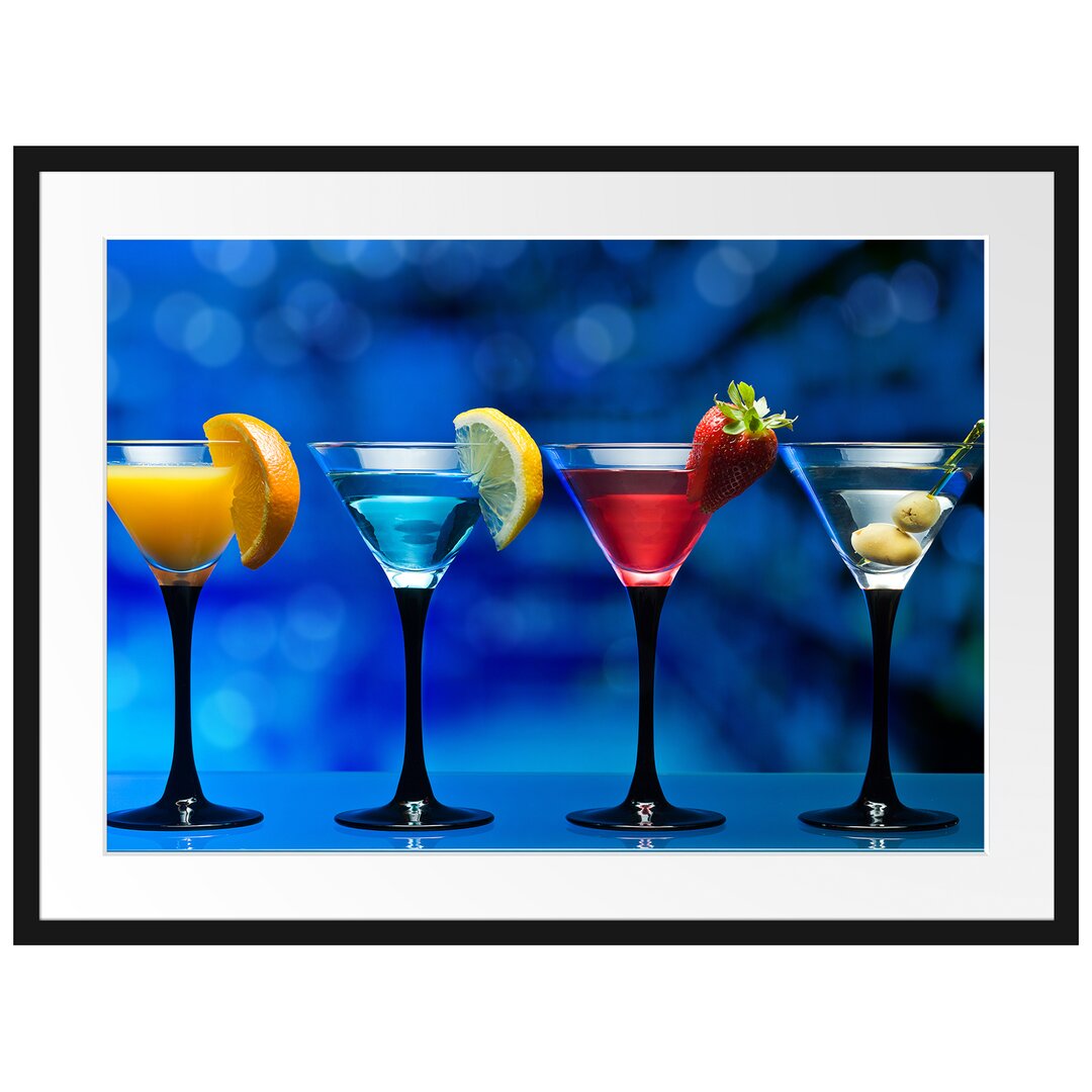 Gerahmtes Poster Vier Martinis