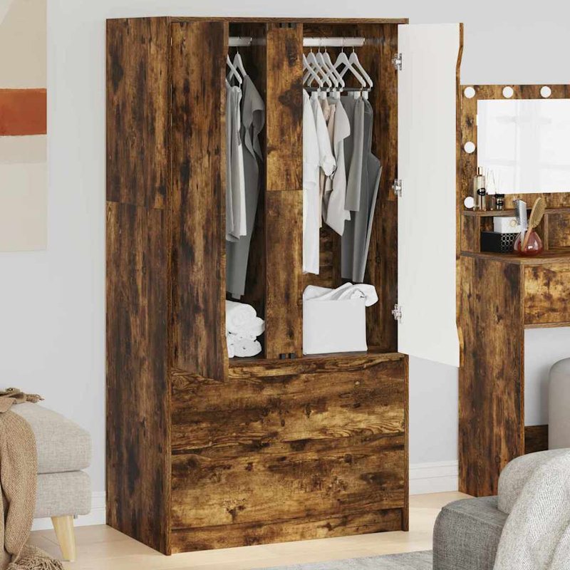 Manufactured Wood Wardrobe, Smoked Oak