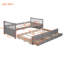 Lit de jour gris simple avec lit gigogne et tiroirs fonctionnels pour dortoir-1651472880