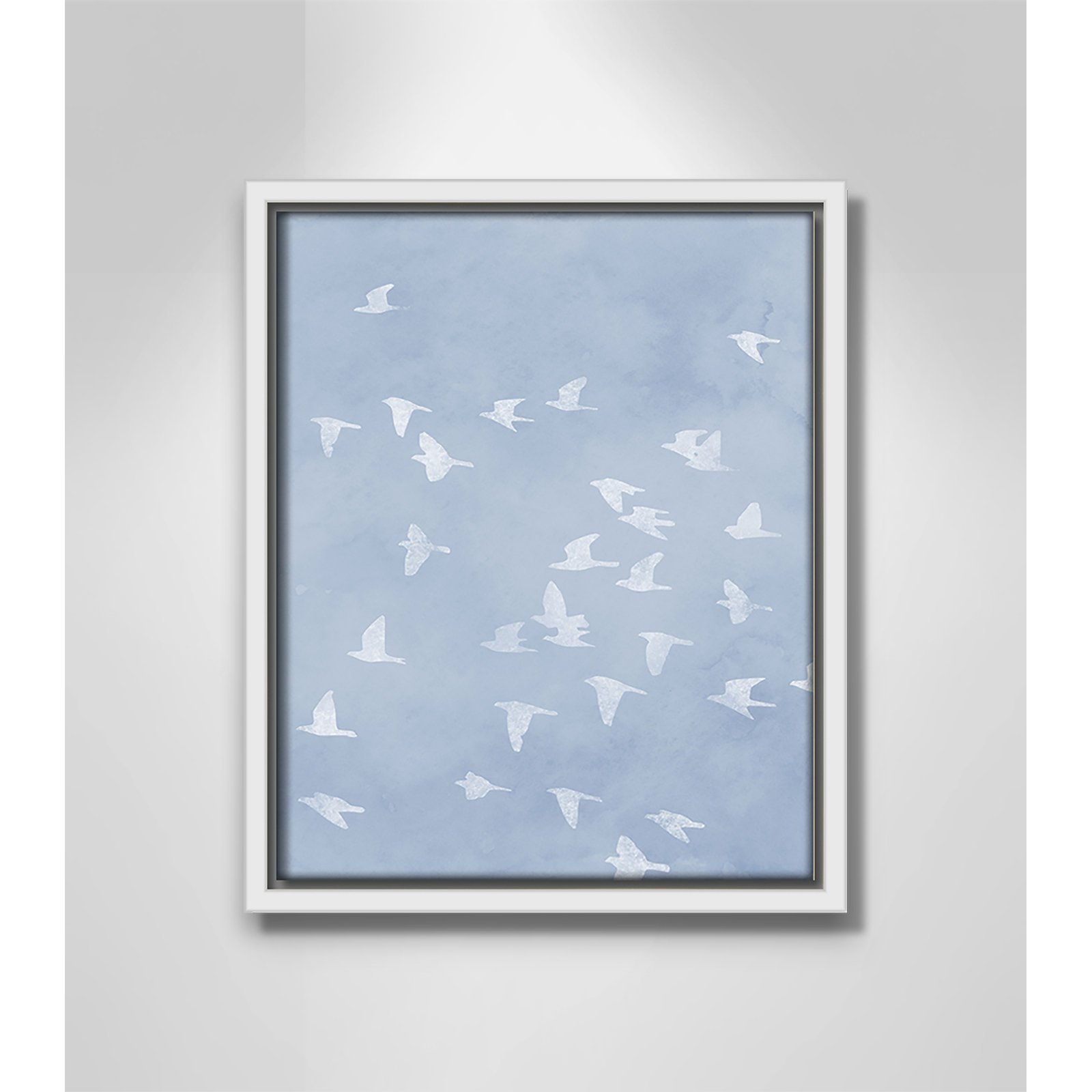 Flying Friends Print by Marcus Prime, 9.5'' W x 11.5'' H, White Floater
