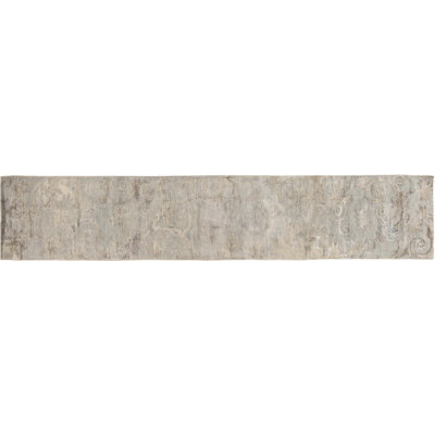 One-of-a-Kind 1'10" X 10'8" Before 1900 Runner Wool Area Rug in