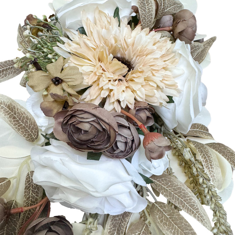 Élégante décoration florale ivoire en forme d'arche de mariage - ensemble de 2