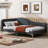 Upholstered Daybed With Headboard And Armrest,Support Legs