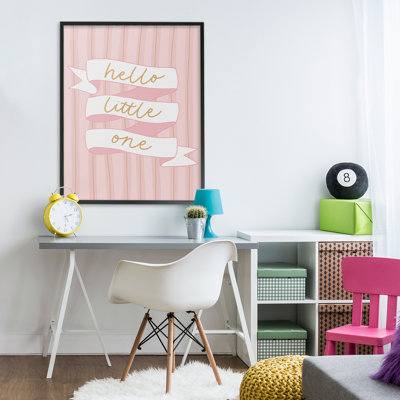Giclée encadrée rose Hello Little One, design par Amanda Houston