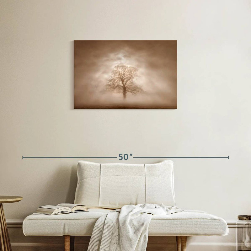 Arbre Harnek à la lumière maussade en sépia, H 20 po x l 30 po