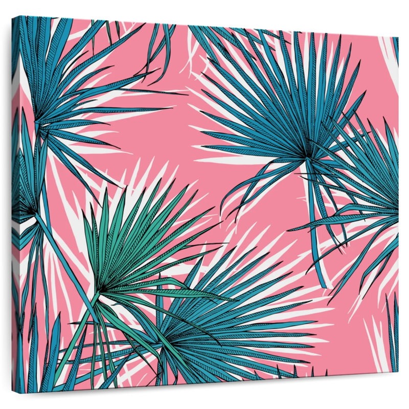 Harnek, palmiers sur fond rose