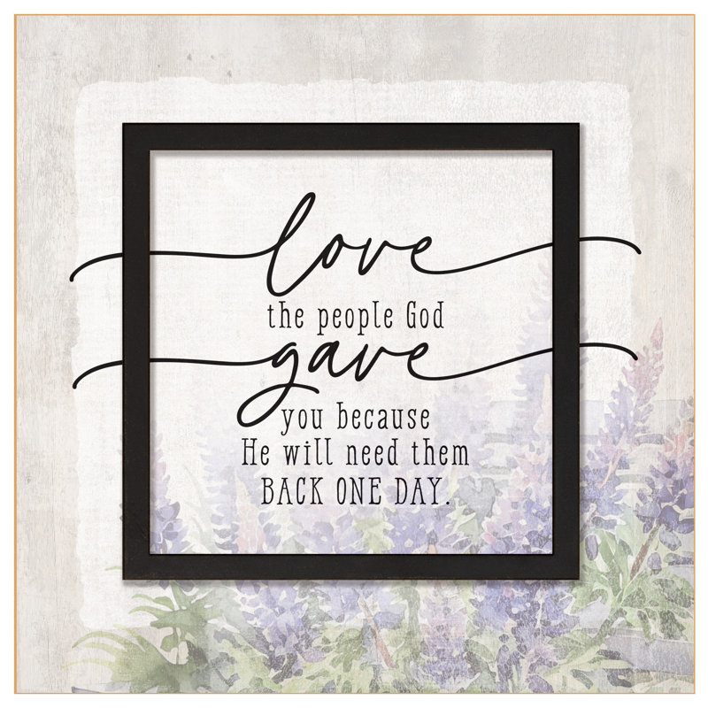 Plaque en bois Love The People - 6 po x 6 1/8 po