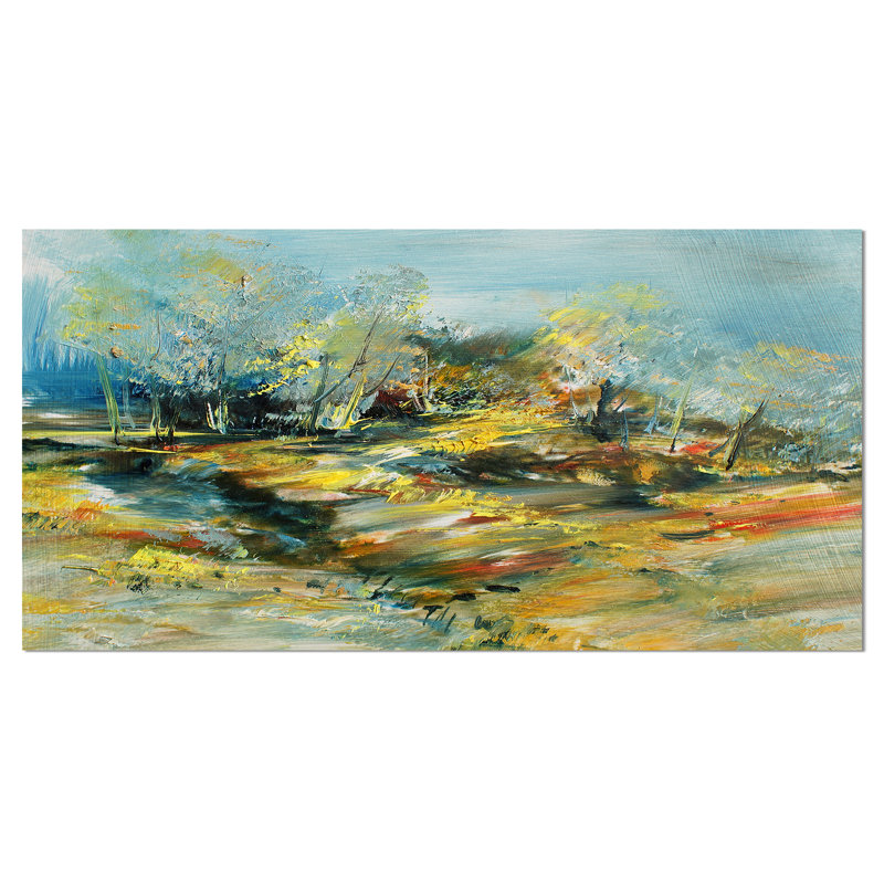 Paysage abstrait - reproduction d'art sur toile abstraite, H 20 po x l 40 po x P 1po