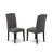 7 Piece Set Consist of a Rectangle Dining Table with X-Legs and 6 Dark Gotham Linen Fabric Upholstered Chairs, Wire brushed Black-1755619389