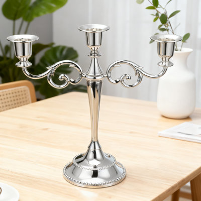 Porte-chandelier à 3 bras, élégant candélabre en métal de style européen pour les centres de mariage, la décoration de table de salle à manger et la décoration de fête de Noël