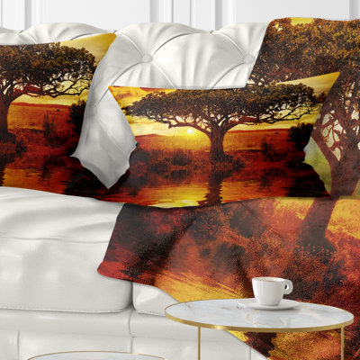 Coussin Lonely Tree in African Sunset