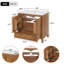 Meuble-lavabo de ferme de 30 po Willow avec armoire à chevrons en placage de bois d'acacia naturel et lavabo intégré en céramique blanche