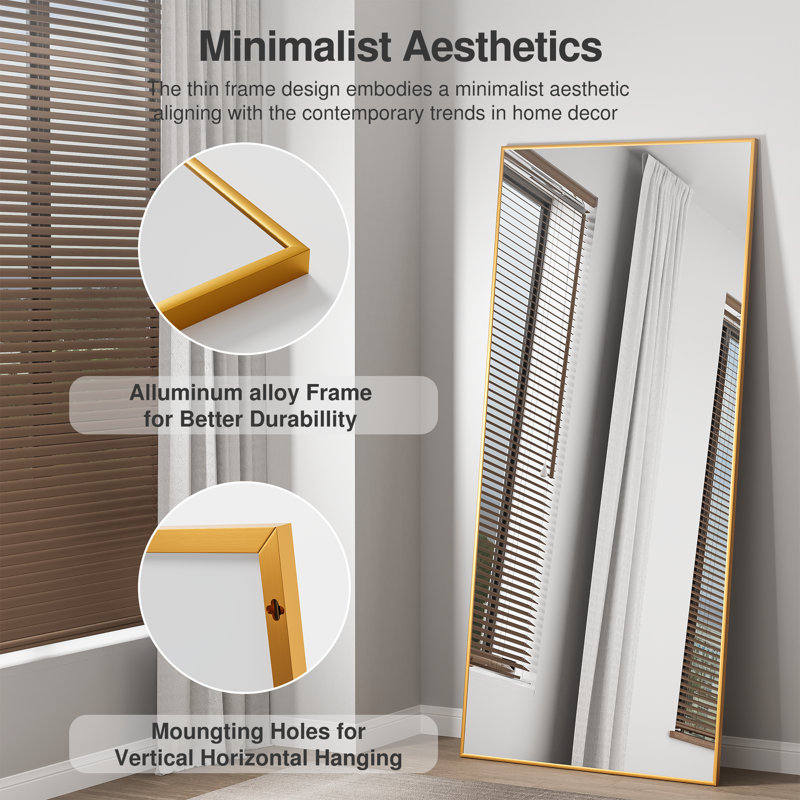 Miroir suspendu Kinkaid, Or, 59 po x 20 po