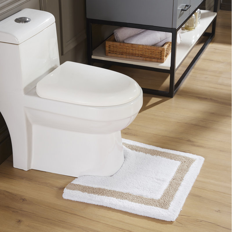 Tapis pour salle de bain Widman, Contour 20 po x 20 po, Blanc / Sable