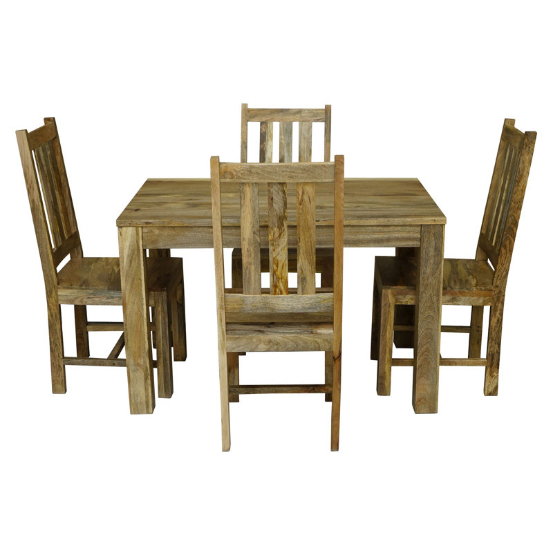 Friel 4 - Person Dining Set, Dark Brown, 76cm H x 118cm L x 80cm W