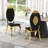 Luxury Dining Chair Set, Oval Carved Backrest, Polished Mirror Stainless Steel Legs-267781927-267781925