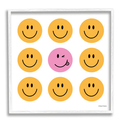 " Pink & Yellow Smiley Faces "