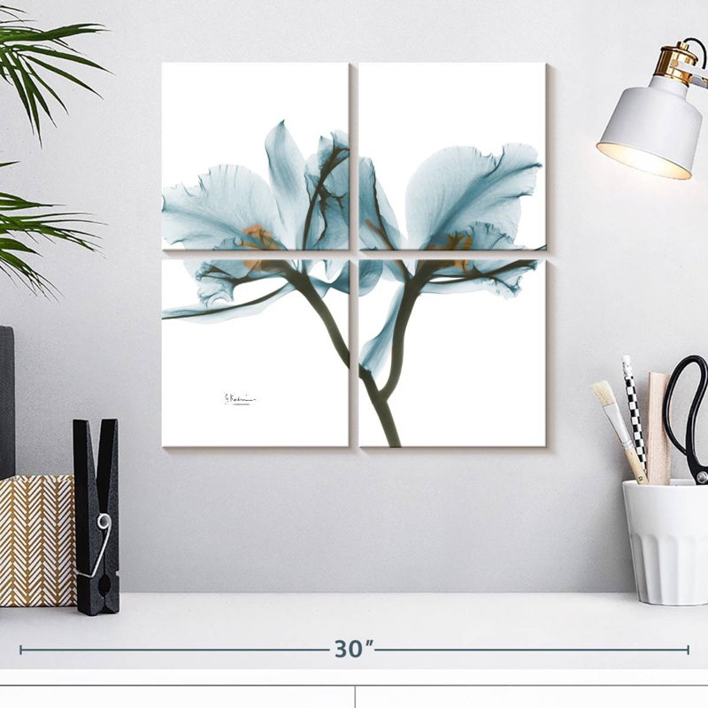 Orchidées Harnek en bleu, H 18 po x l 18 po