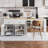 74.5 inch Kitchen Island with Extendable Dining Table , Rolling Kitchen Island on Wheels with Spice Rack and 2 Drawers, 4 Door Cabinet, for Kitchen, Dining Room, White (One Package)-144319025