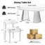 Ensemble de salle à manger extensible en bois avec 4 à 6 chaises rembourrées en tissu bouclé, table ovale ou ronde convertible-1907765060-1907765058-1907765059