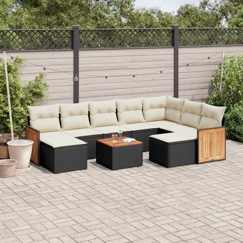 Vidaxl Garden Sofa Set Black