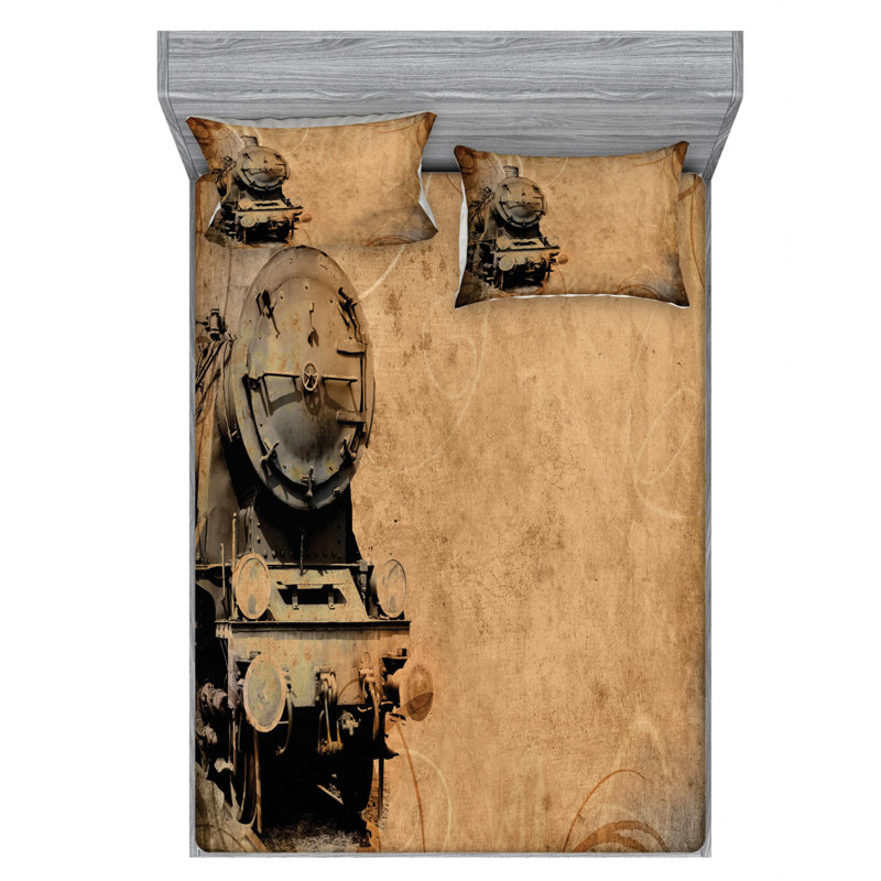 Ensemble de draps Antique, Ensemble de draps pour grand lit avec 2 taies d'or