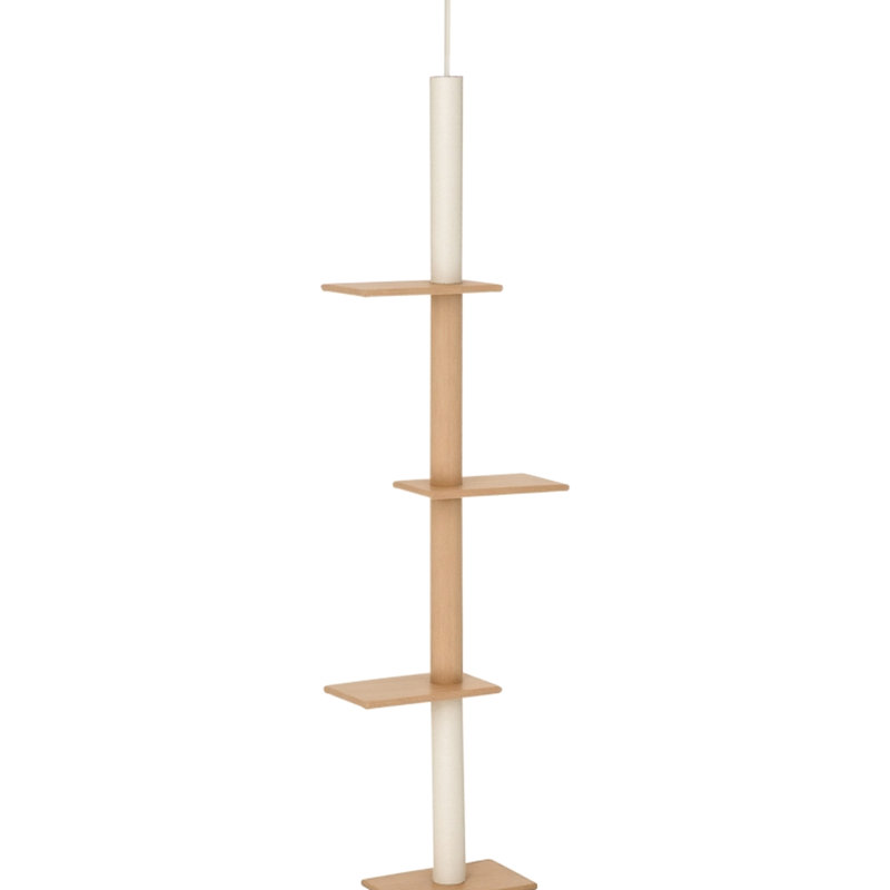 Cat Tree Reaching 8.5 Feet, Four Jump Platforms, Soft Texture, And Secure Ceiling Attachment
