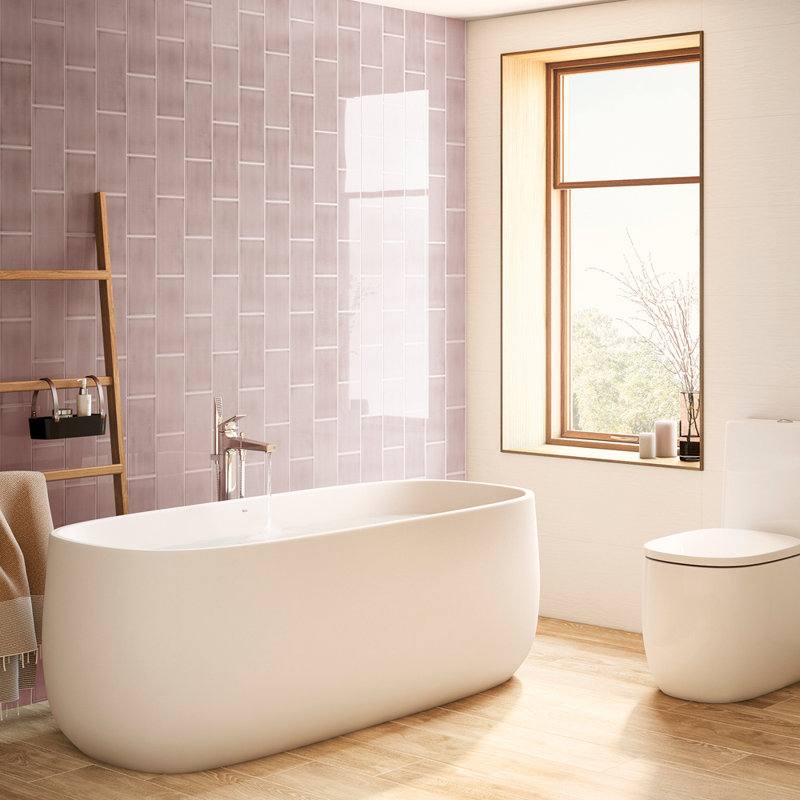 Joy 4" x 10" Ceramic Wall Tile, Lavender 