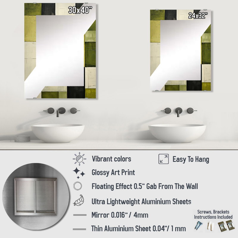 Estforteur - Miroir mural panneaux solaires, 40 po x 30 po