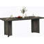 Table de salle à manger 63 po Farmhouse pour 4 à 6 personnes - Table de cuisine rectangulaire rustique en bois avec plateau épais, design moderne gris foncé pour la maison, un appartement ou de petits espaces-1370528295