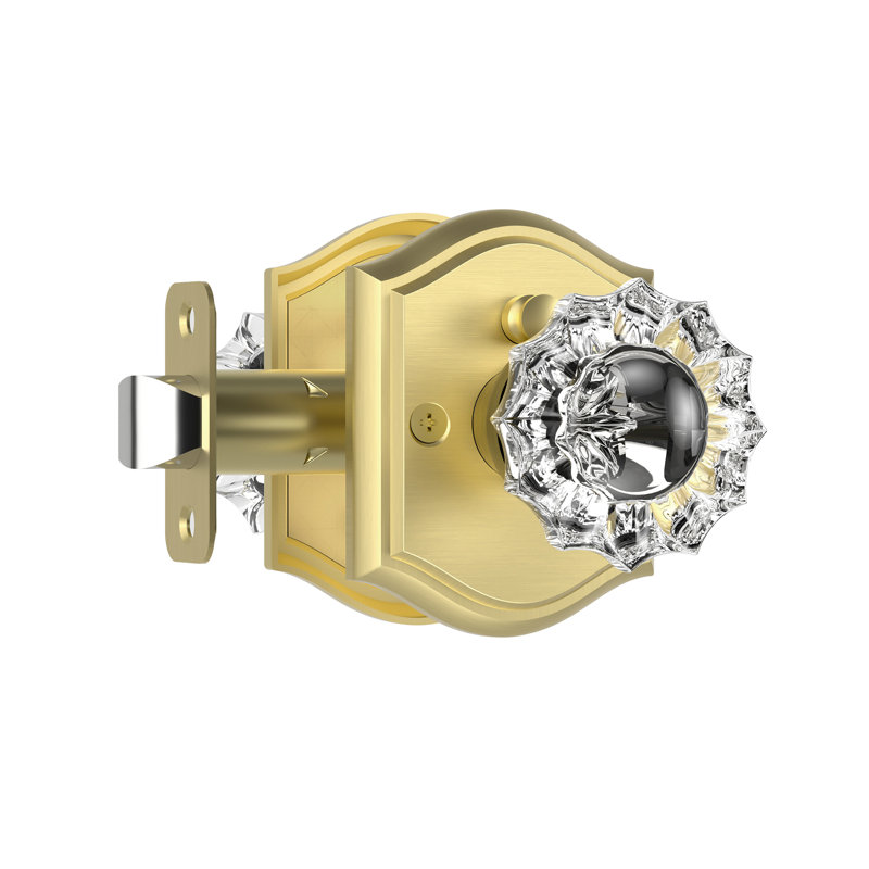 Coolnews Retro Elegant Series Crystal Privacy Door Knobs, Brass