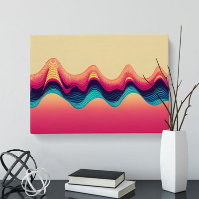 Audio Soundwaves Pop Art Abstract - Wrapped Canvas