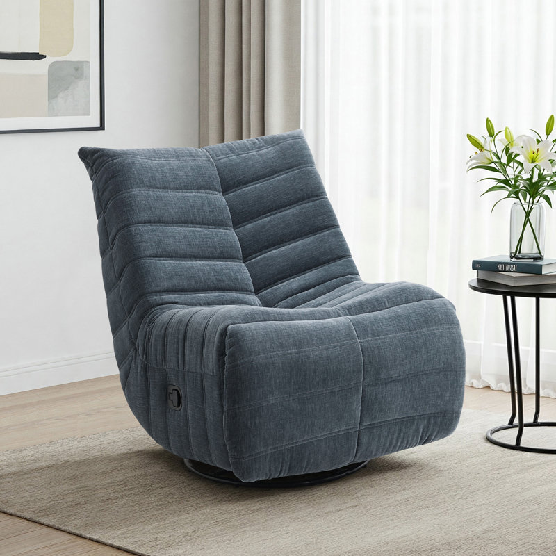 Fauteuil inclinable oscillant en chenille Oyster, Gris foncé