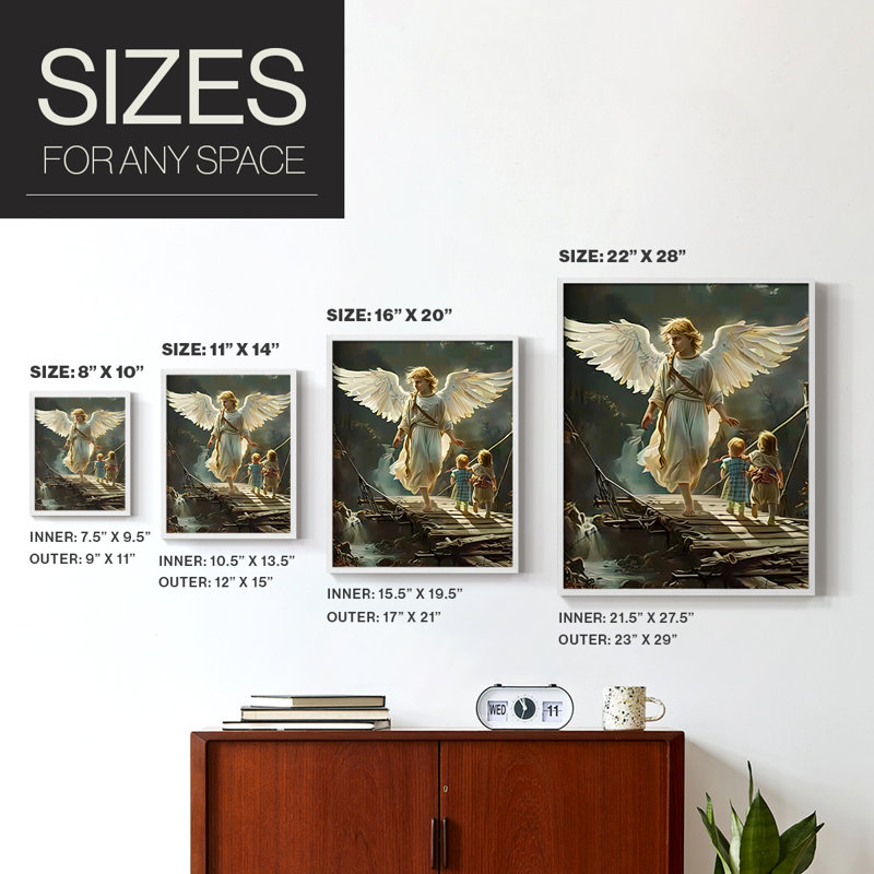 Religious Series CDXLV III, reproduction d'art encadrée - bois massif, H 15 po x l 12 po, Blanc