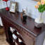 Nut-Brown Solid Wood Freestanding Fireplace