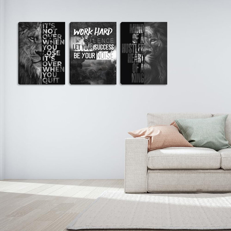 Art mural, citations de motivation 3 pièces
