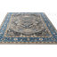 Tapis gris et bleu en laine Oushak - Tapis oriental rétro noué à la main-1296533385