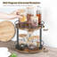 2 Tier Lazy Susan Spice Rack Organizer, Rotating Turntable Holder For Kitchen Cabinet Or Countertop, Rustic Brown