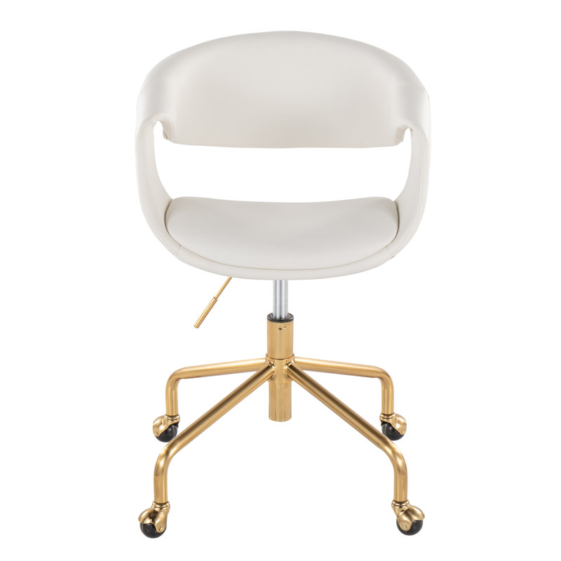 Arshad Upholstered 4-Star Task Chair, Gold, Camel