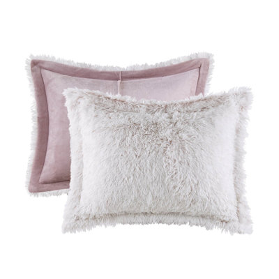 2 PCS Shaggy Faux Fur Comforter Mini Set