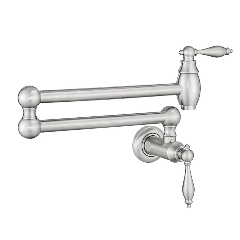 Pot Filler,Wall Mount Commercial Pot Filler Faucet,Brass Material Kitchen Folding Faucet,Coffee Machine Faucet With Stretchable Double Joint Swing Arms,Style A,