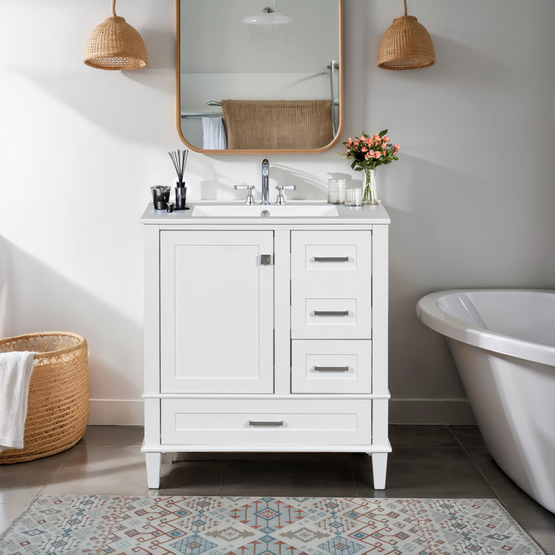 Ensemble de meuble-lavabo simple 30 po, Blanc