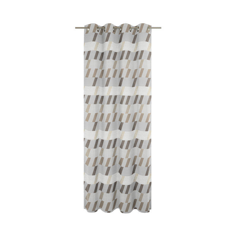 Lopez Room Darkening Curtain Single Panel, 132cm Width x 245cm Drop, Brown/Beige/Grey