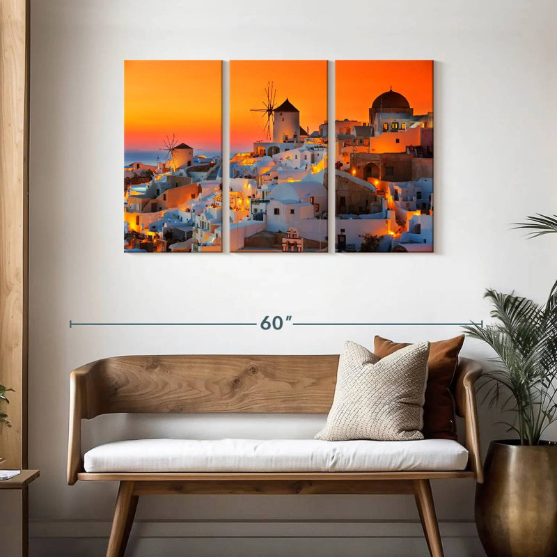 Coucher de soleil de Sebbie Oia, H 28 po x l 45 po