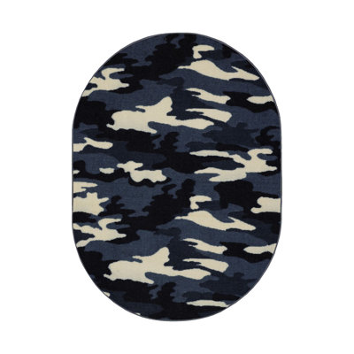 Tapis noir / beige à imprimé animal